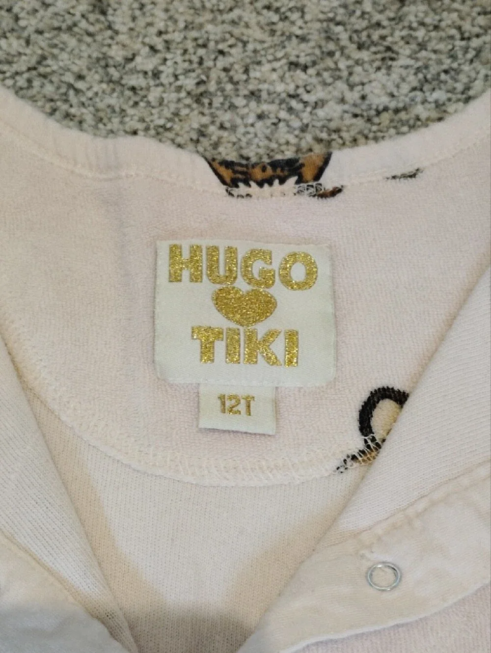 Hugo Loves Tiki Light Pink Terry Sleeveless One-Piece with Bunny Motif
